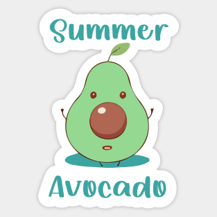 Summer Avocado Kawaii Style Cute Vegan Fresh Healthy Food T-shirt Sticker